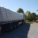 3 LKW mit 72 Paletten und 5544 Säcken à 15 kg